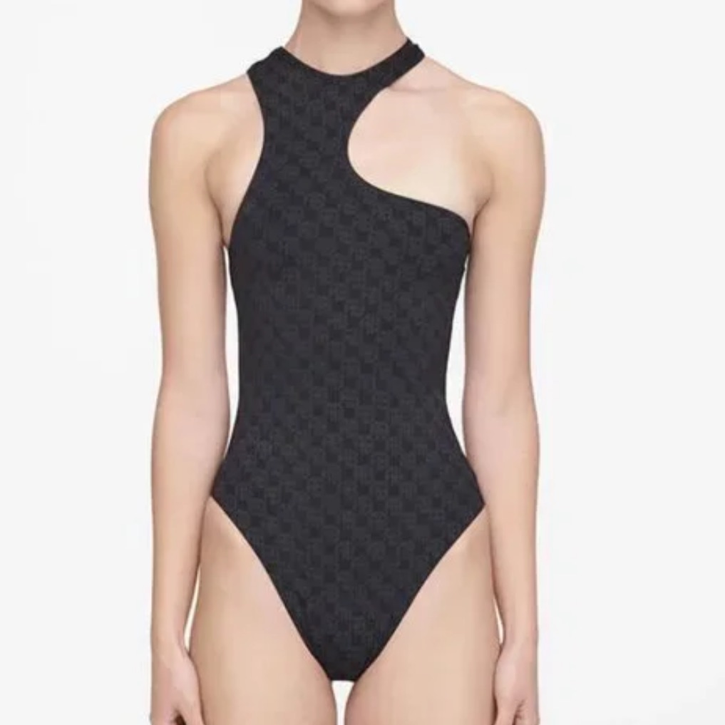 Anine Bing Black Lesly One-Piece Swimsuit Nwt Xs